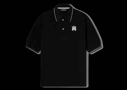 AMIRI Solid Short Sleeve Polo Black
