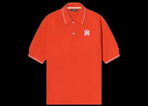AMIRI Solid Short Sleeve Polo Orange