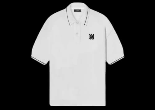 AMIRI Solid Short Sleeve Polo White