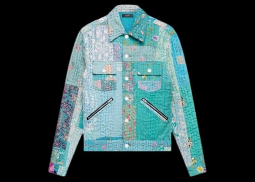 AMIRI Vintage Quilt Patchwork Trucker Jacket Multi