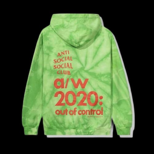 Anti Social Social Club 2020 Hoodie Tie Dye Green