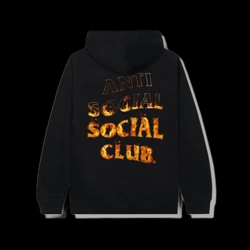 Anti Social Social Club A Fire Inside Flame Hoodie Black