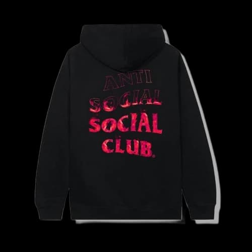 Anti Social Social Club A Fire Inside Pink Flame Hoodie Black
