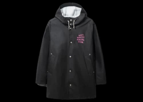 Anti Social Social Club Assc X Stutterheim Raincoat Black