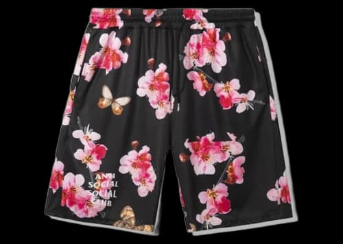 Anti Social Social Club Be My Butterfly Mesh Shorts Black