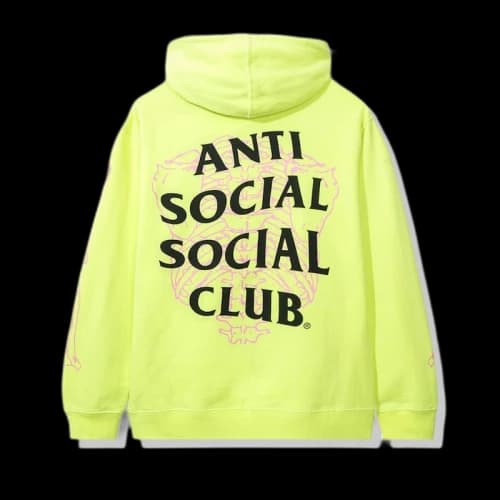Anti Social Social Club Car Underwater Hoodie Neon Yellow