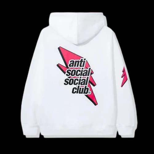 Anti Social Social Club Careless Bolt Hoodie White/Pink