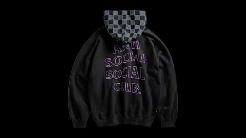 Anti Social Social Club Chenille Checkered Hoodie Black