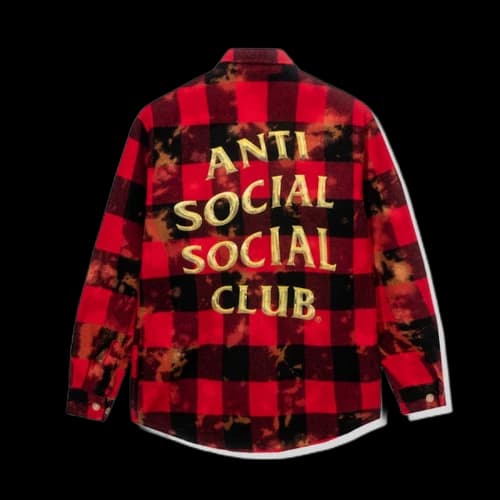 Anti Social Social Club Chromey Flannel Red Tie Dye
