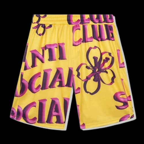 Anti Social Social Club Coral Crush Mesh Bored Shorts Yellow