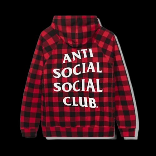Anti Social Social Club Crossed Out Hoodie Checkered Red
