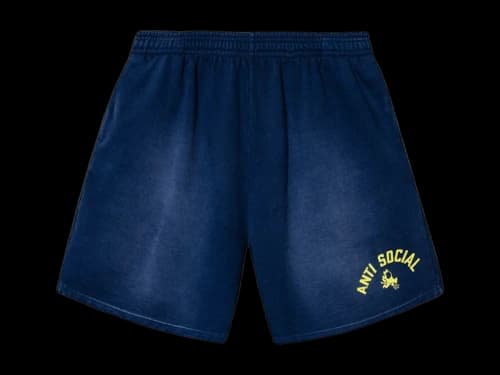 Anti Social Social Club Devils Playground Vintage Wash Shorts Navy