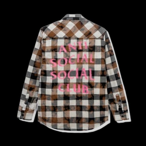 Anti Social Social Club Dialtone Flannel Black Tie Dye