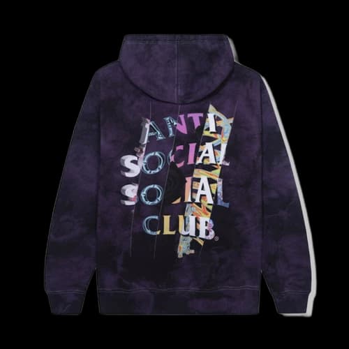 Anti Social Social Club Dissociative Hoodie Black/Purple Tie Dye