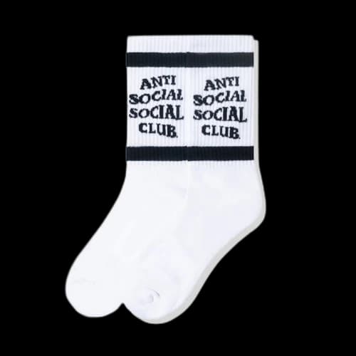Anti Social Social Club Down The Tube Socks Black/White