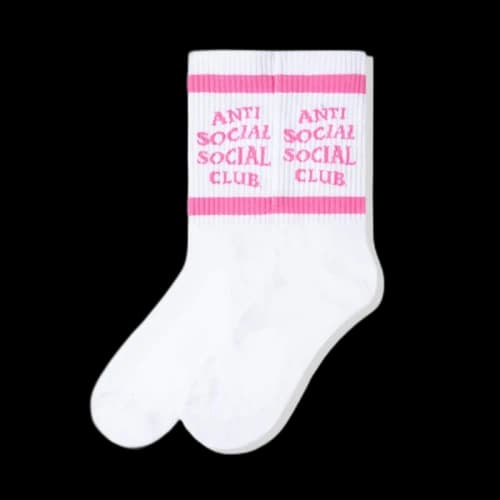Anti Social Social Club Down The Tube Socks Pink/White