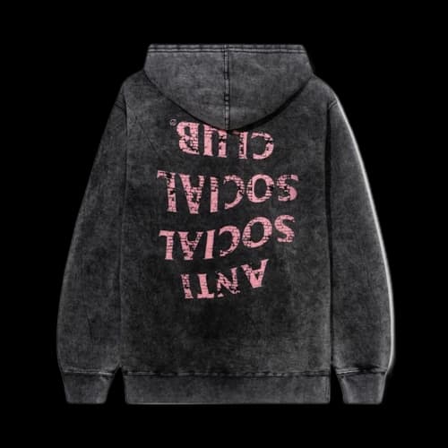 Anti Social Social Club Fall Through The Cracks Washed Hoodie Black