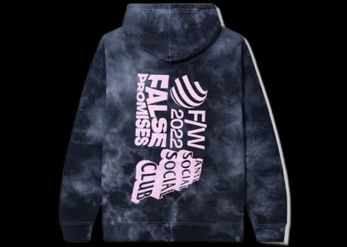 Anti Social Social Club False Promises Hoodie Black Tie Dye