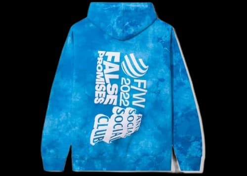 Anti Social Social Club False Promises Hoodie Blue Tie Dye