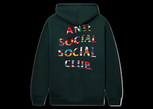 Anti Social Social Club Flag Collage Hoodie Alpine Green