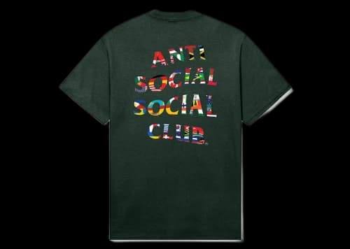 Anti Social Social Club Flag Collage Tee Dark Green