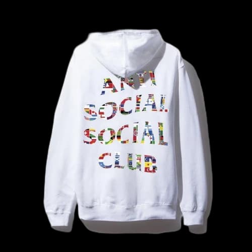 Anti Social Social Club Flag Hoodie White