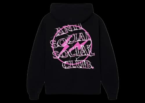 Anti Social Social Club Fragment Bolt Hoodie Black/Pink