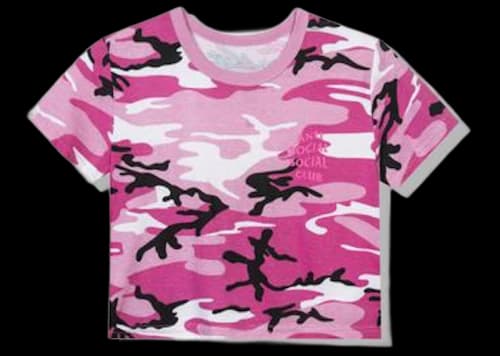 Anti Social Social Club Geenie Womens Crop Top Pink Camo
