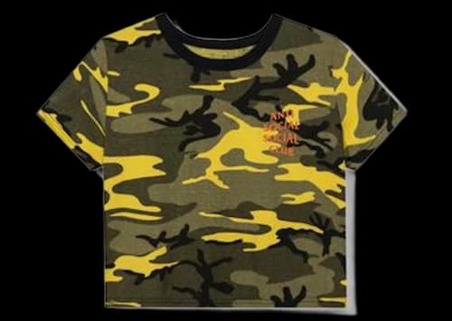 Anti Social Social Club Geenie Womens Crop Top Yellow Camo