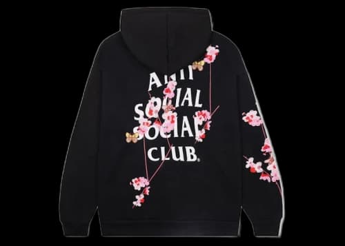 Anti Social Social Club Kkoch Butterflies Full Embroidery Hoodie Black
