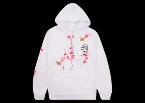 Anti Social Social Club Kkoch Butterflies Full Embroidery Hoodie White