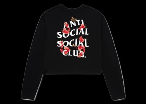 Anti Social Social Club Kkotch Women's Crop Ls Tee Black