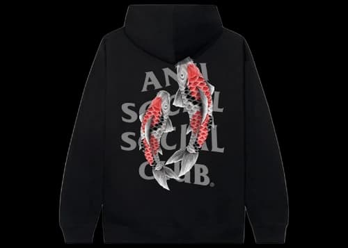 Anti Social Social Club Koi Garden 3M Reflective Hoodie Black