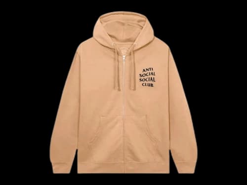 Anti Social Social Club Mind Games Zip Up Hoodie Sandstone