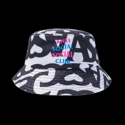 Anti Social Social Club Negative Space Bucket Cap White