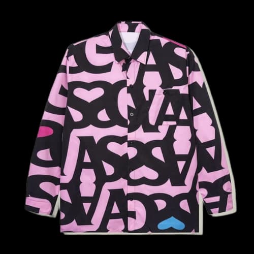 Anti Social Social Club Negative Space L/S Cotton Button Up Pink