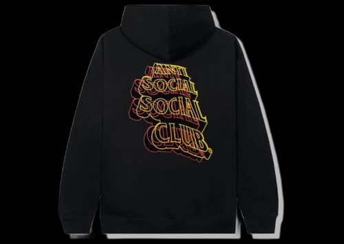 Anti Social Social Club Neon Lights And A Lot Of Rain Hoodie Black