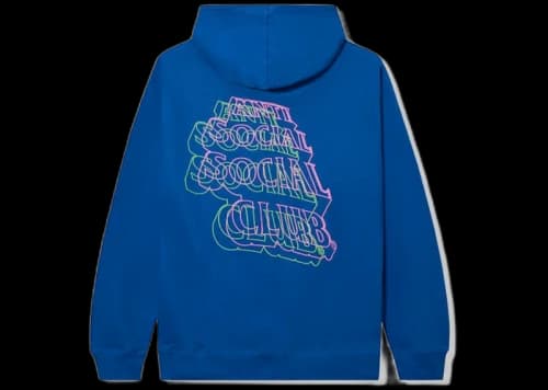 Anti Social Social Club Neon Lights And A Lot Of Rain Hoodie Blue