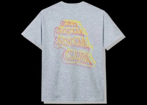 Anti Social Social Club Neon Lights And A Lot Of Rain T-shirt Heather Grey