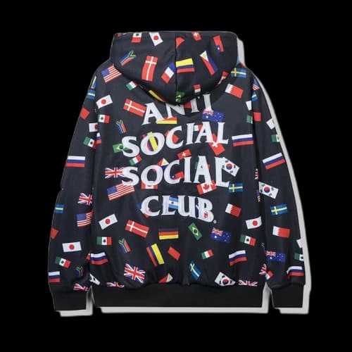 Anti Social Social Club Orlando All Over Flag Hoodie Black