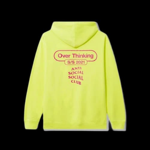 Anti Social Social Club Over Thinking 21 Hoodie Neon Green