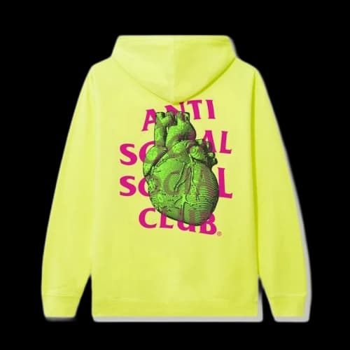 Anti Social Social Club Pulse Check Safety Hoodie Yellow
