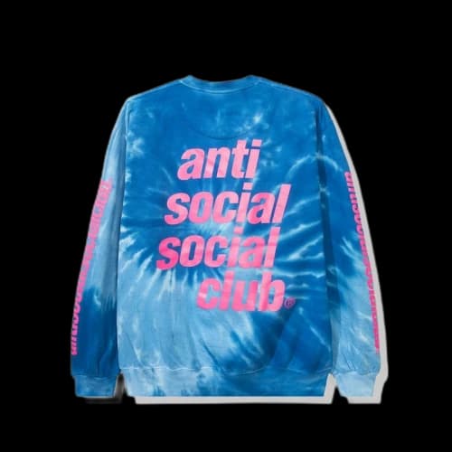 Anti Social Social Club Rotterdam Long Sleeve Tee Blue Tie Dye