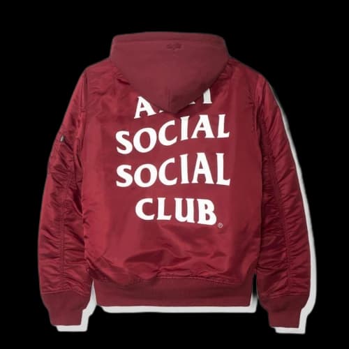Anti Social Social Club Smog MA1 Alpha Jacket (FW19) Burgundy