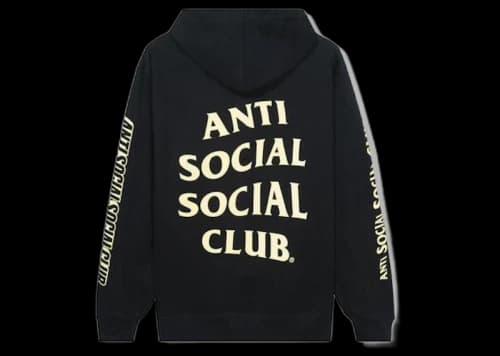 Anti Social Social Club Split Zip Hoodie Black