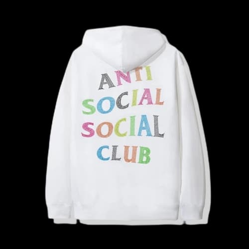 Anti Social Social Club Stud Belt Hoodie White