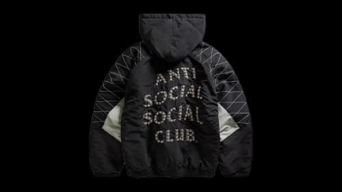 Anti Social Social Club Studded Quilted Starter Jacket Black