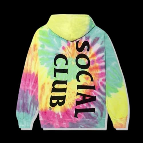 Anti Social Social Club Vertical Horizon Hoodie Rainbow Tie Dye