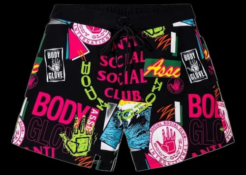 Anti Social Social Club x Body Glove Grubbing Board Shorts Black