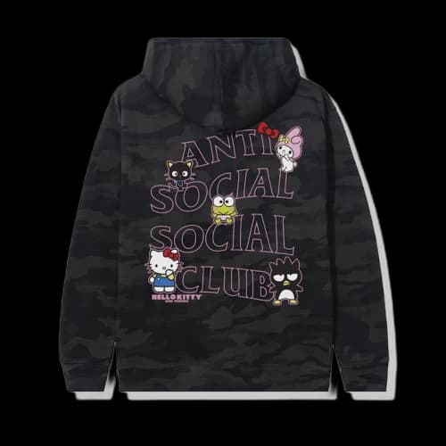 Anti Social Social Club x Hello Kitty and Friends Hoodie Black Camo